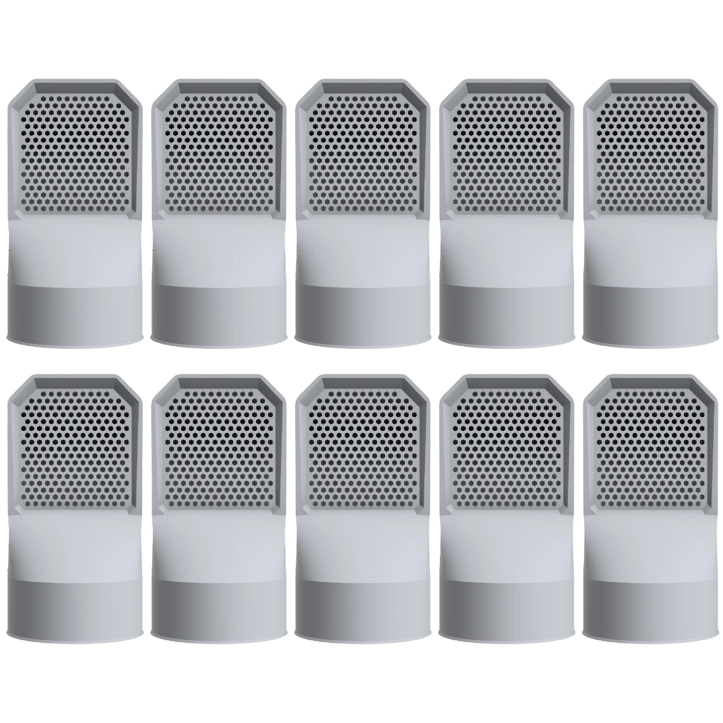 Lot de 10 grilles d'aération grises pour vide sanitaire Ø 100 mm