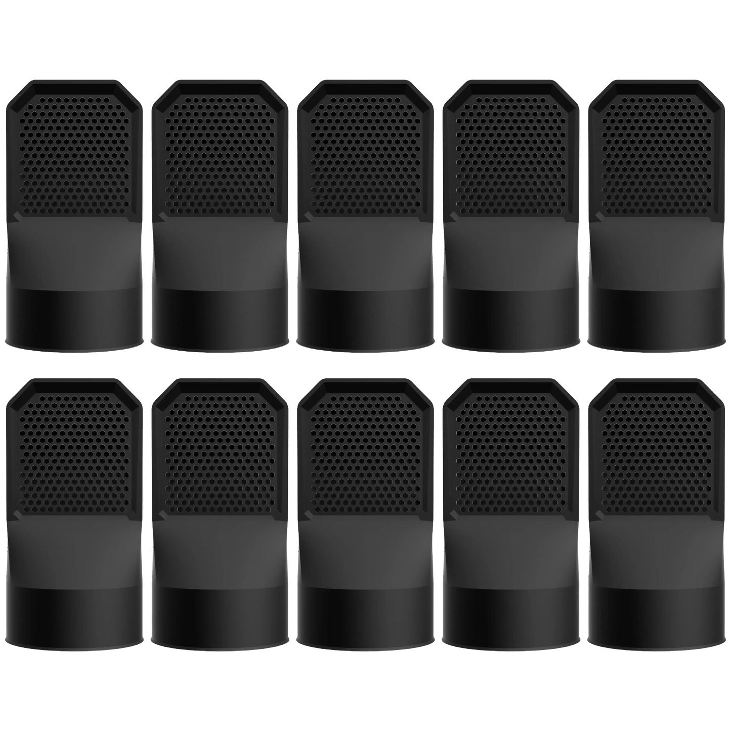 Lot de 10 grilles d'aération noires pour vide sanitaire Ø 100 mm