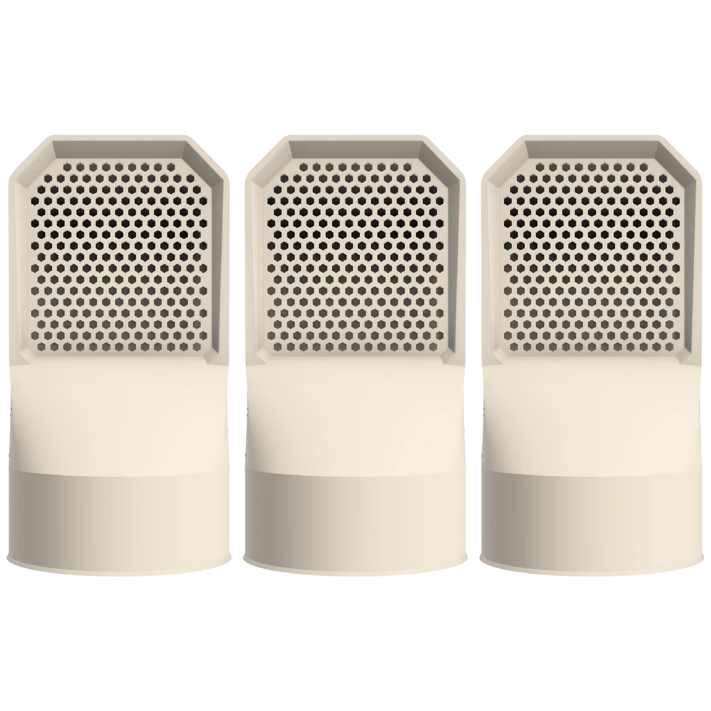 Lot de 3 grilles d'aération beiges pour vide sanitaire Ø 100 mm