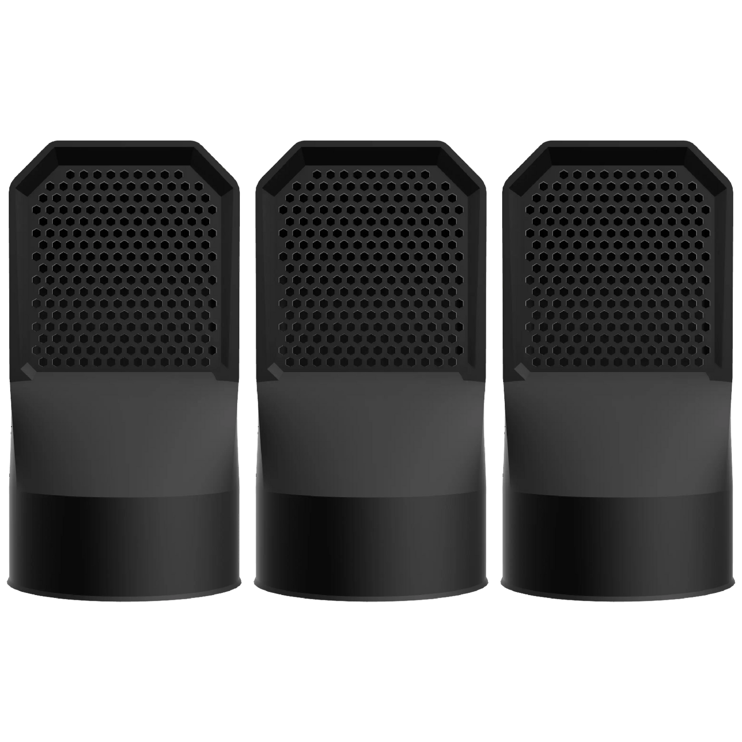 Lot de 3 grilles d'aération noires pour vide sanitaire Ø 100 mm