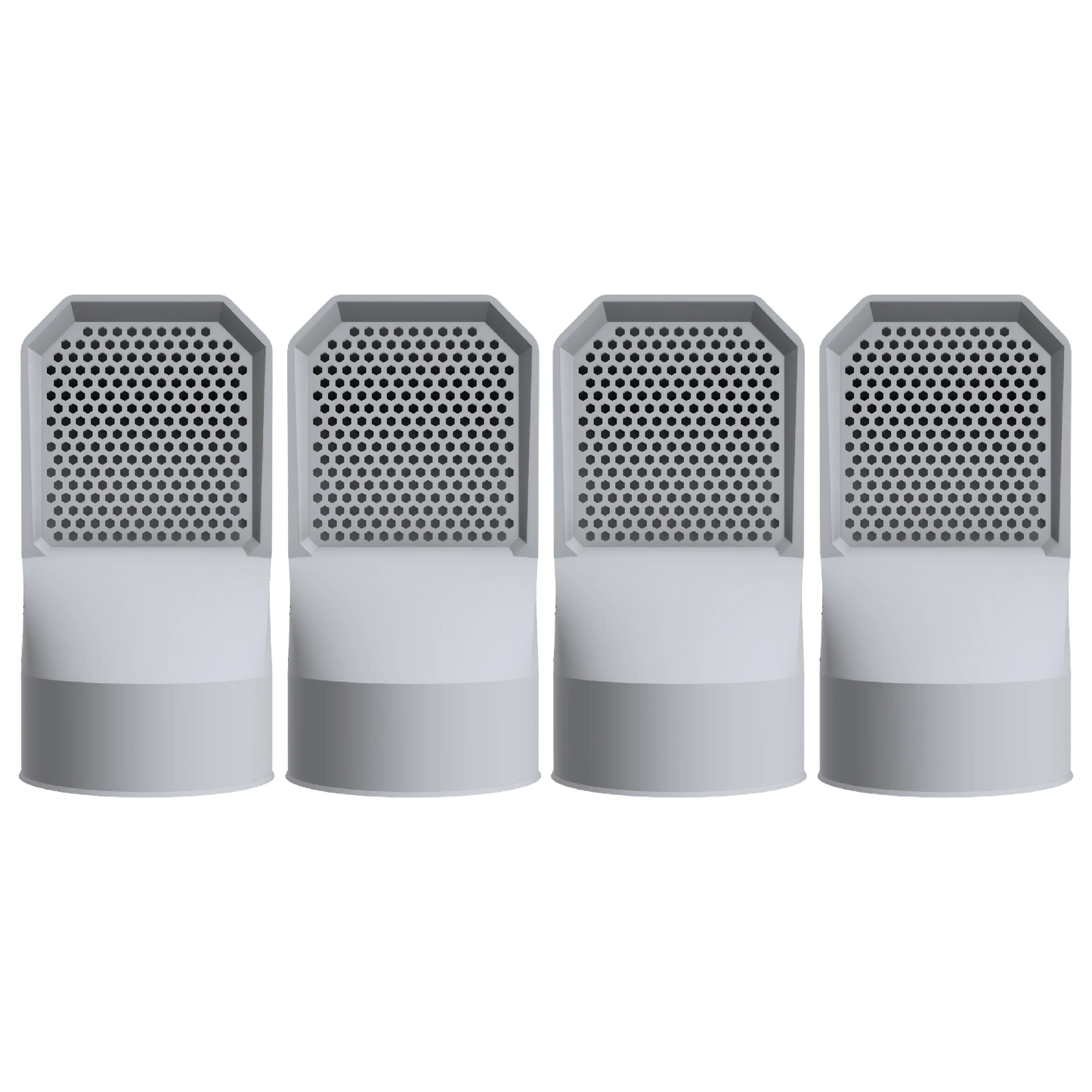 Lot de 4 grilles d'aération grises pour vide sanitaire Ø 100 mm