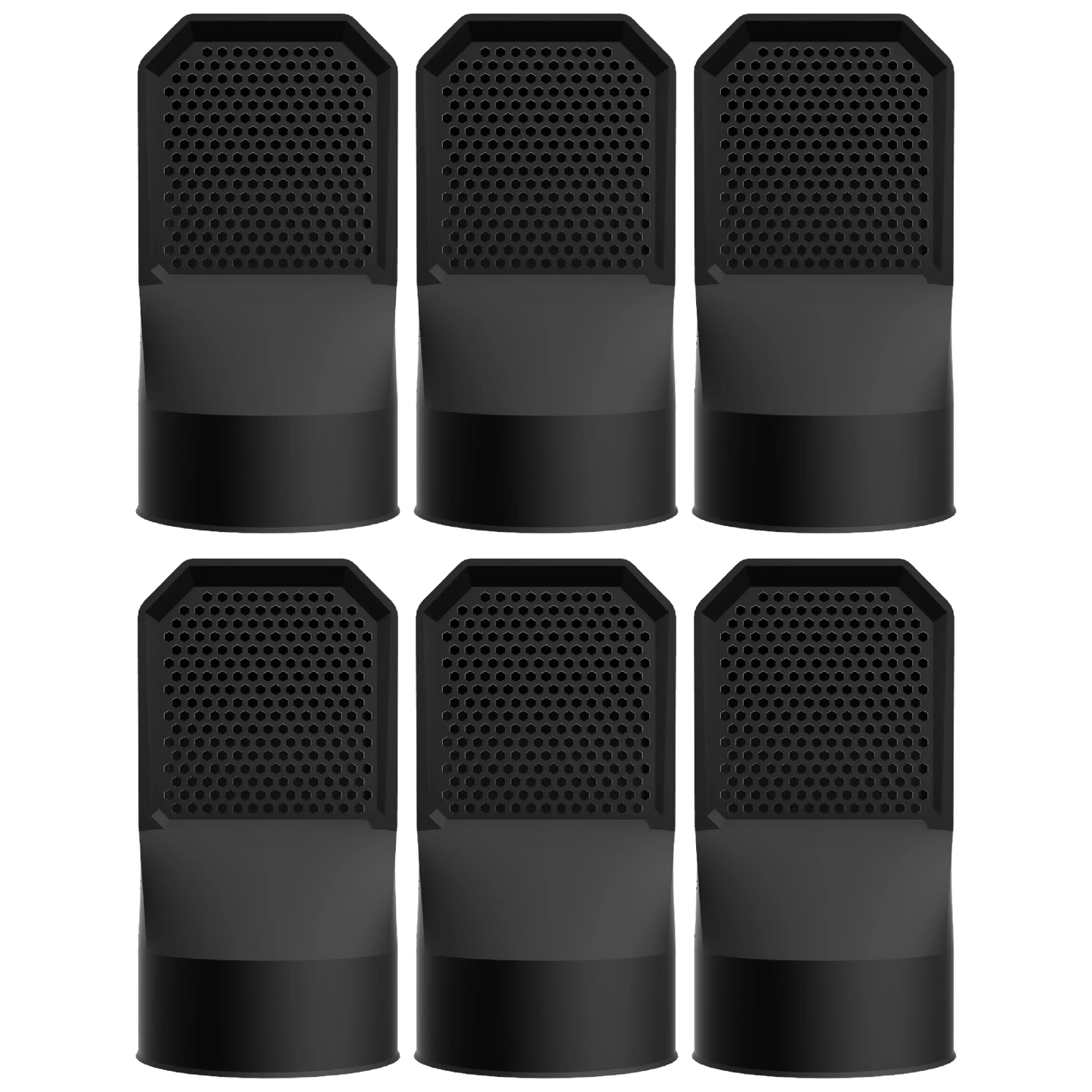 Lot de 6 grilles d'aération noires pour vide sanitaire Ø 100 mm