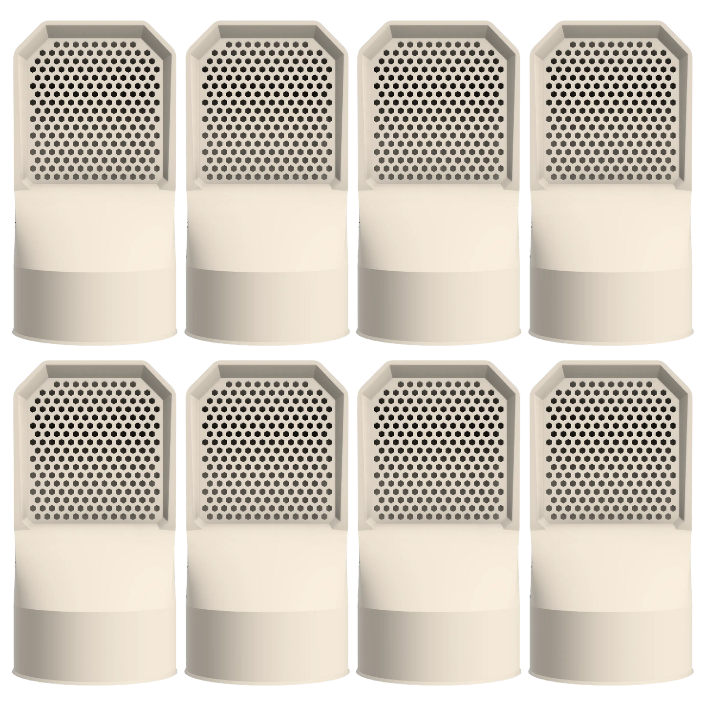 Lot de 8 grilles d'aération beiges pour vide sanitaire Ø 100 mm