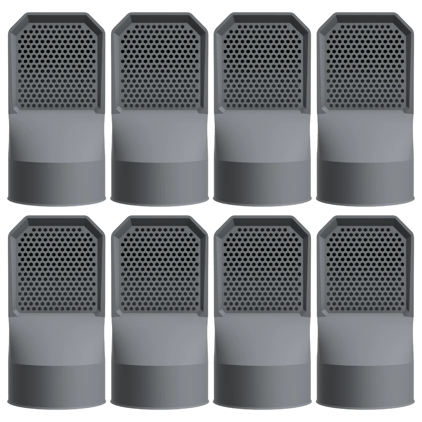 Lot de 8 grilles d'aération gris anthracite pour vide sanitaire Ø 100 mm