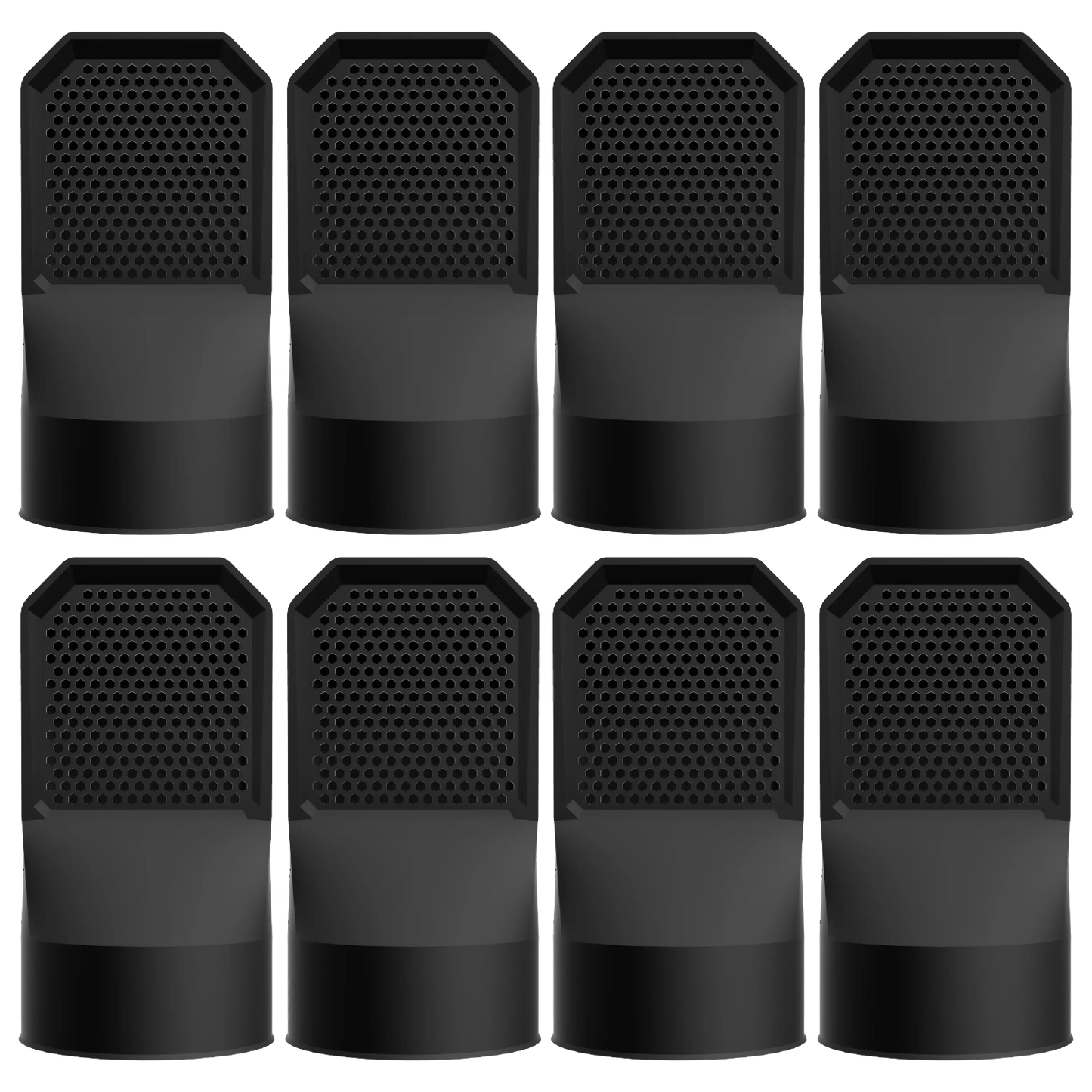 Lot de 8 grilles d'aération noires pour vide sanitaire Ø 100 mm