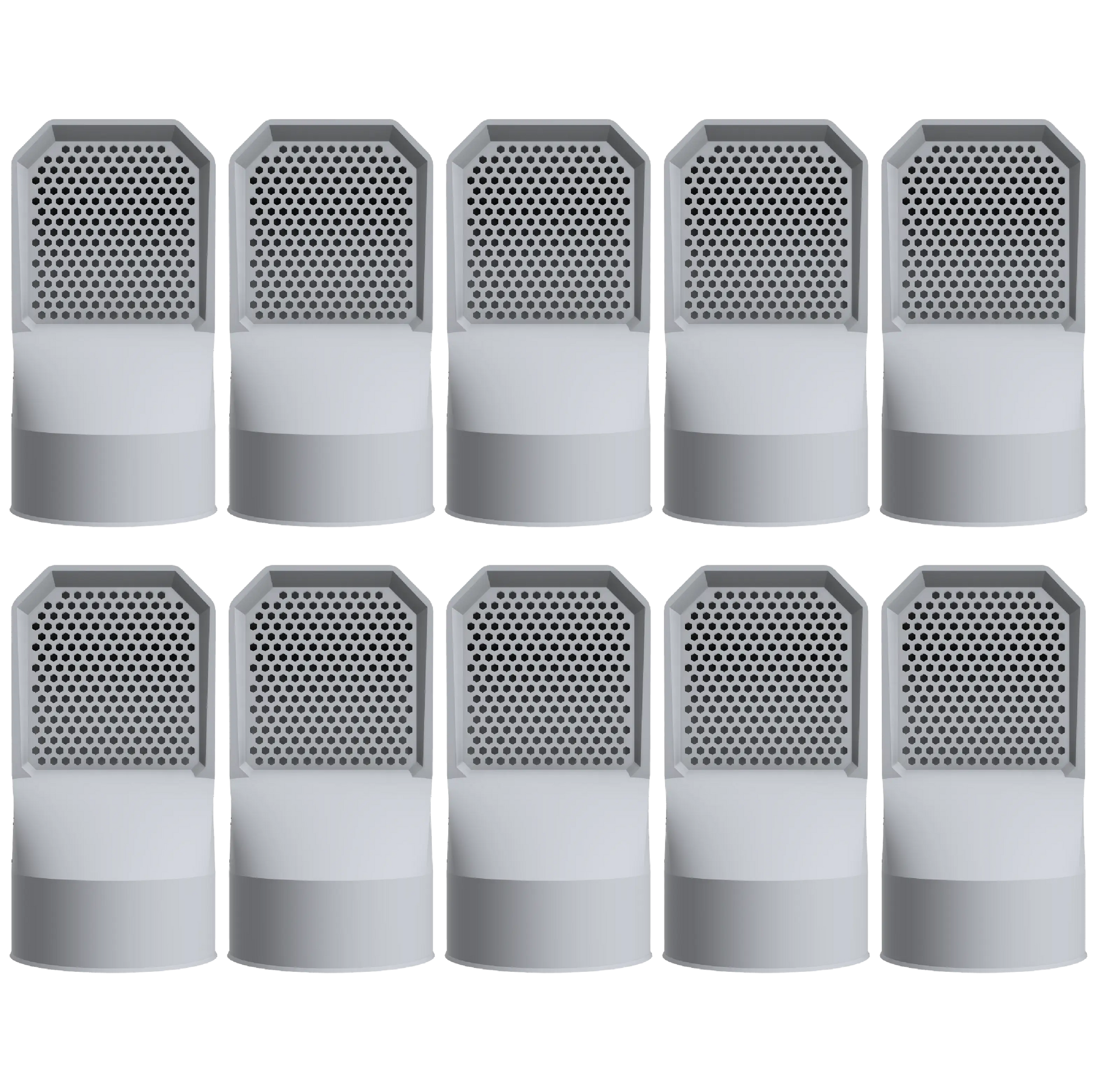 Lot de 10 grilles d'aération grises pour vide sanitaire Ø 100 mm