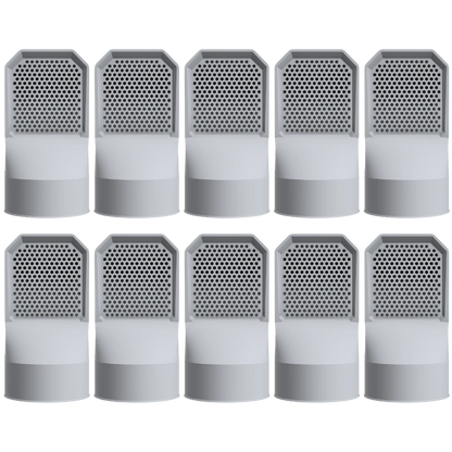 Lot de 10 grilles d'aération grises pour vide sanitaire Ø 100 mm