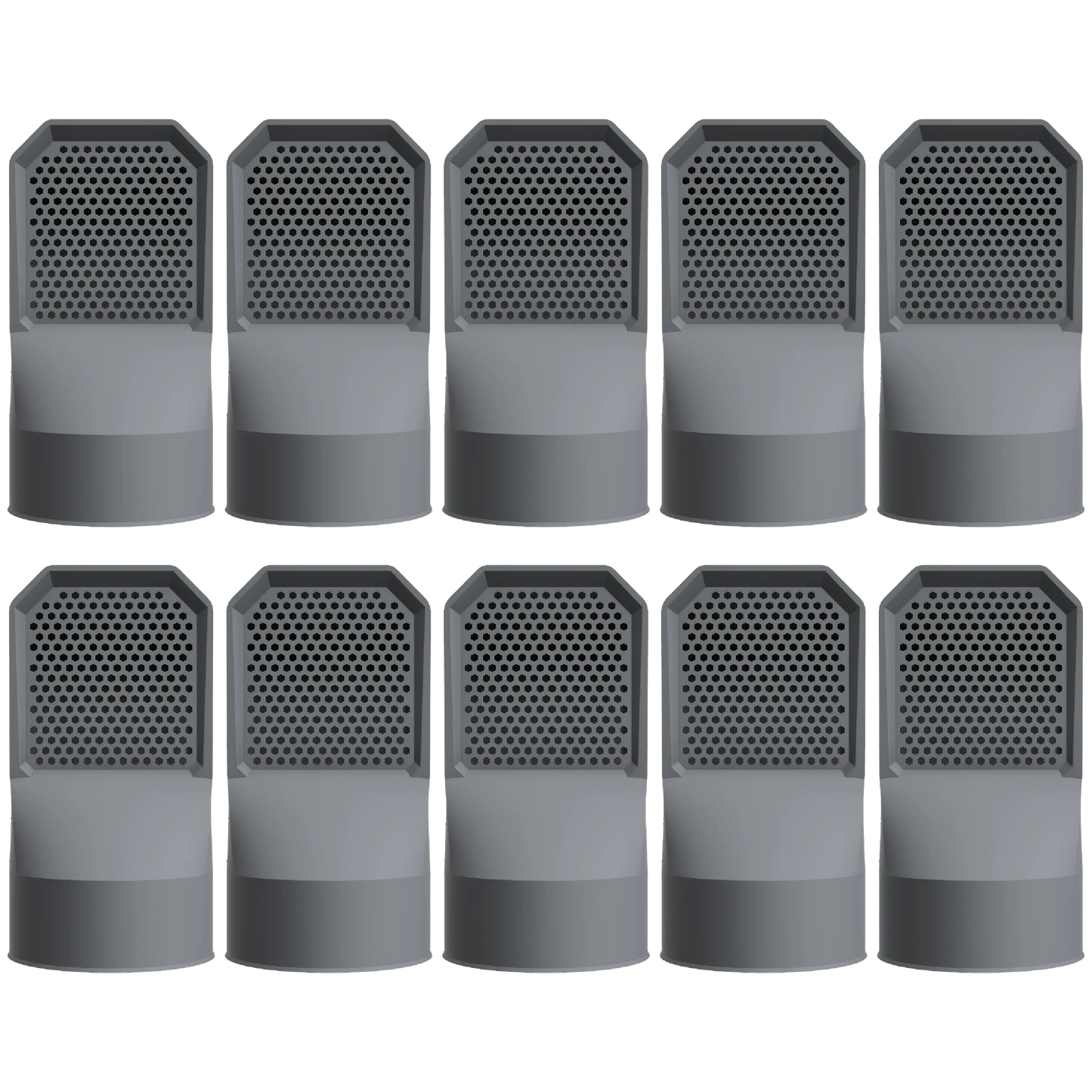 Lot de 10 grilles d'aération gris anthracite pour vide sanitaire Ø 100 mm