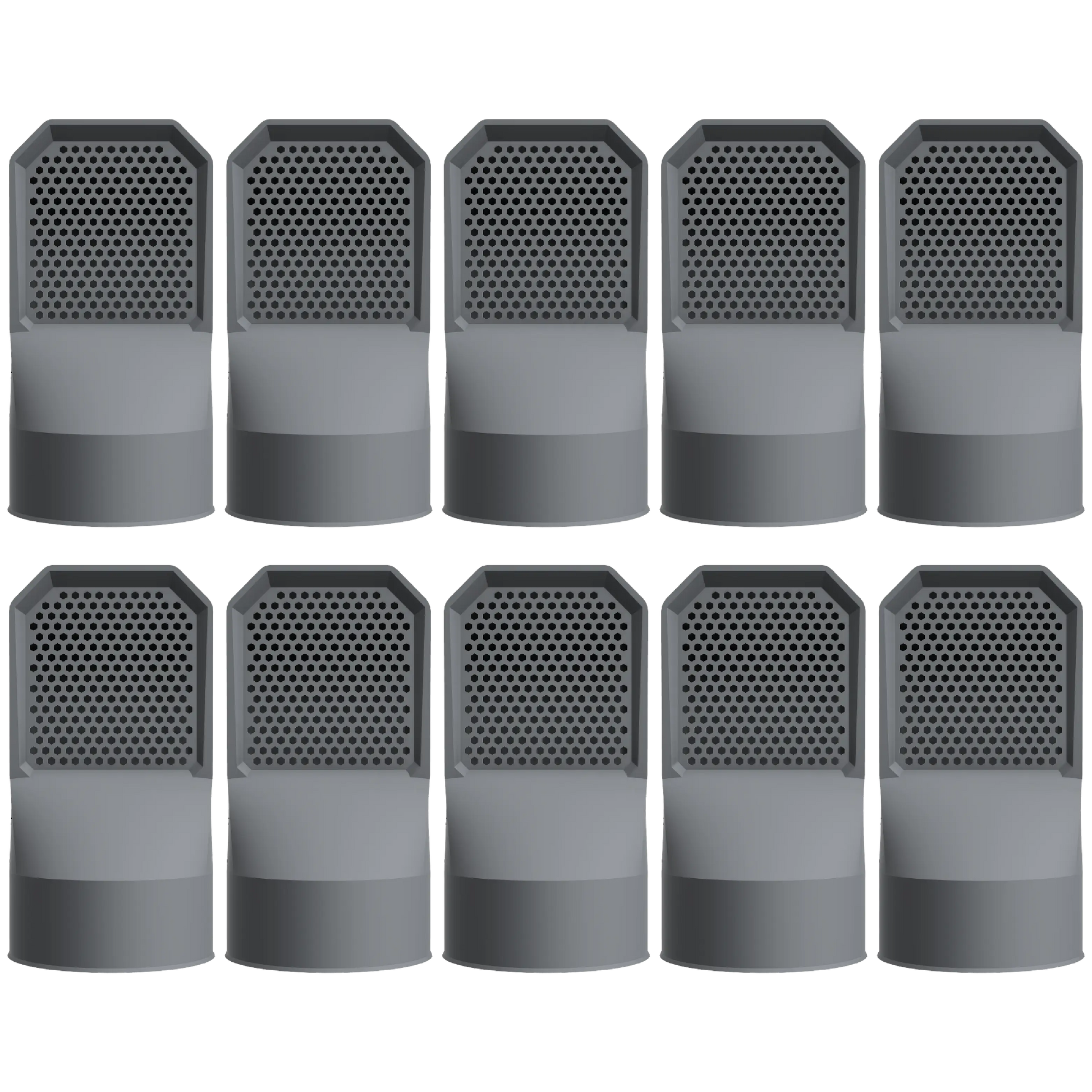 Lot de 10 grilles d'aération gris anthracite pour vide sanitaire Ø 100 mm