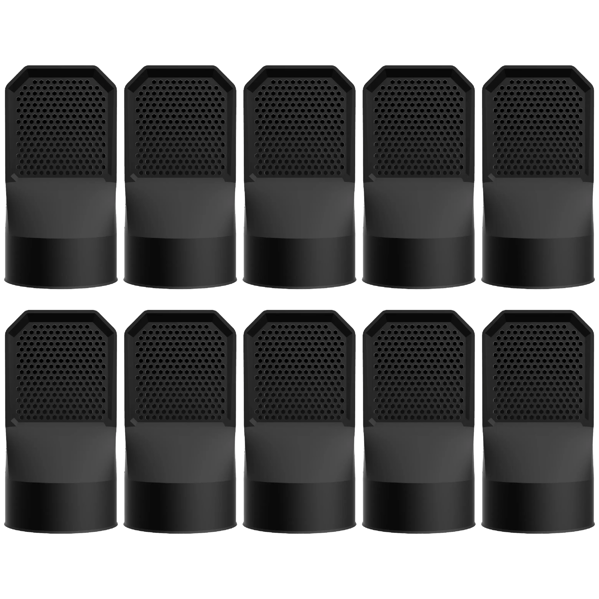 Lot de 10 grilles d'aération noires pour vide sanitaire Ø 100 mm