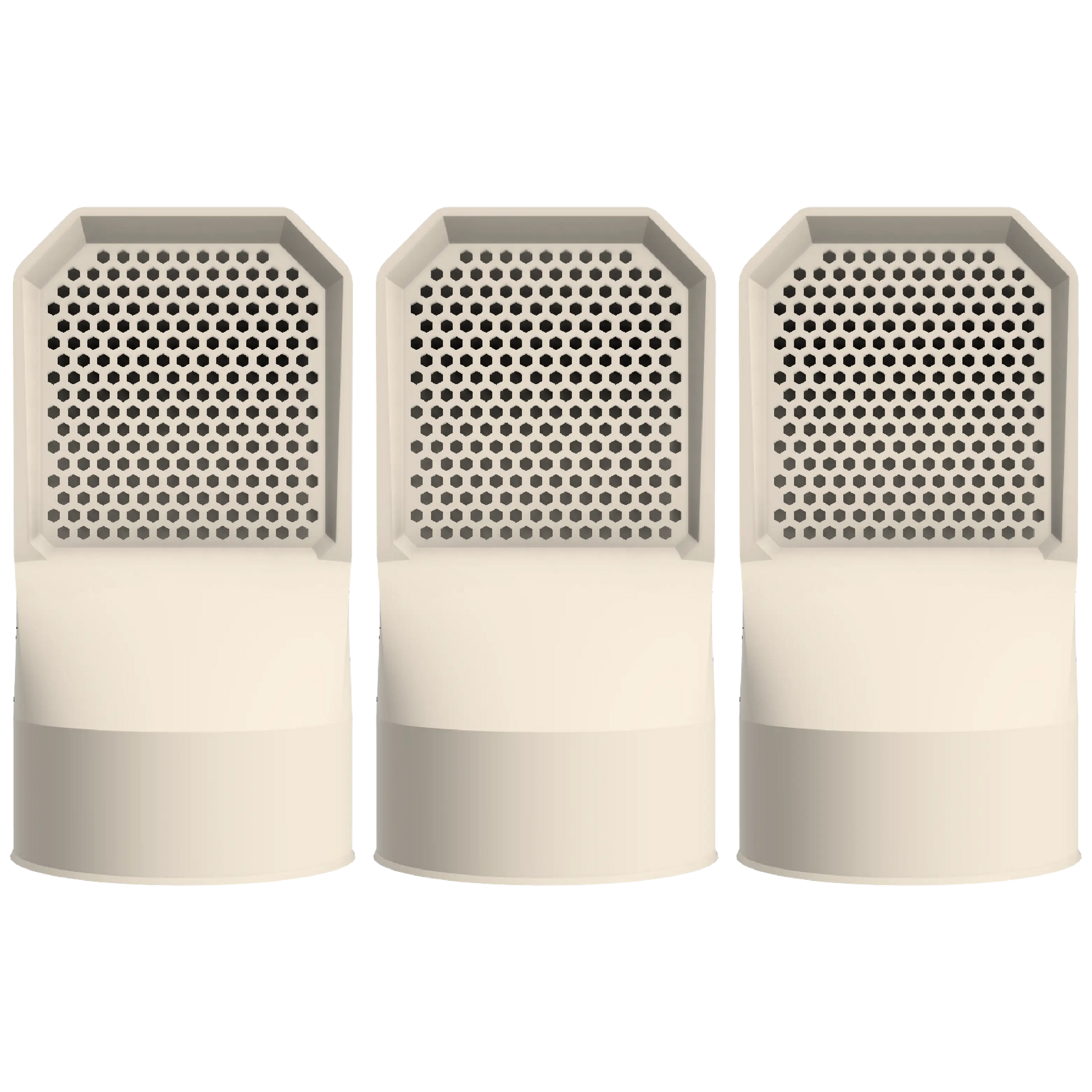 Lot de 3 grilles d'aération beiges pour vide sanitaire Ø 100 mm