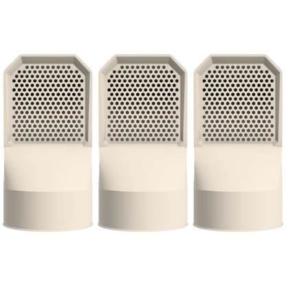 Lot de 3 grilles d'aération beiges pour vide sanitaire Ø 100 mm