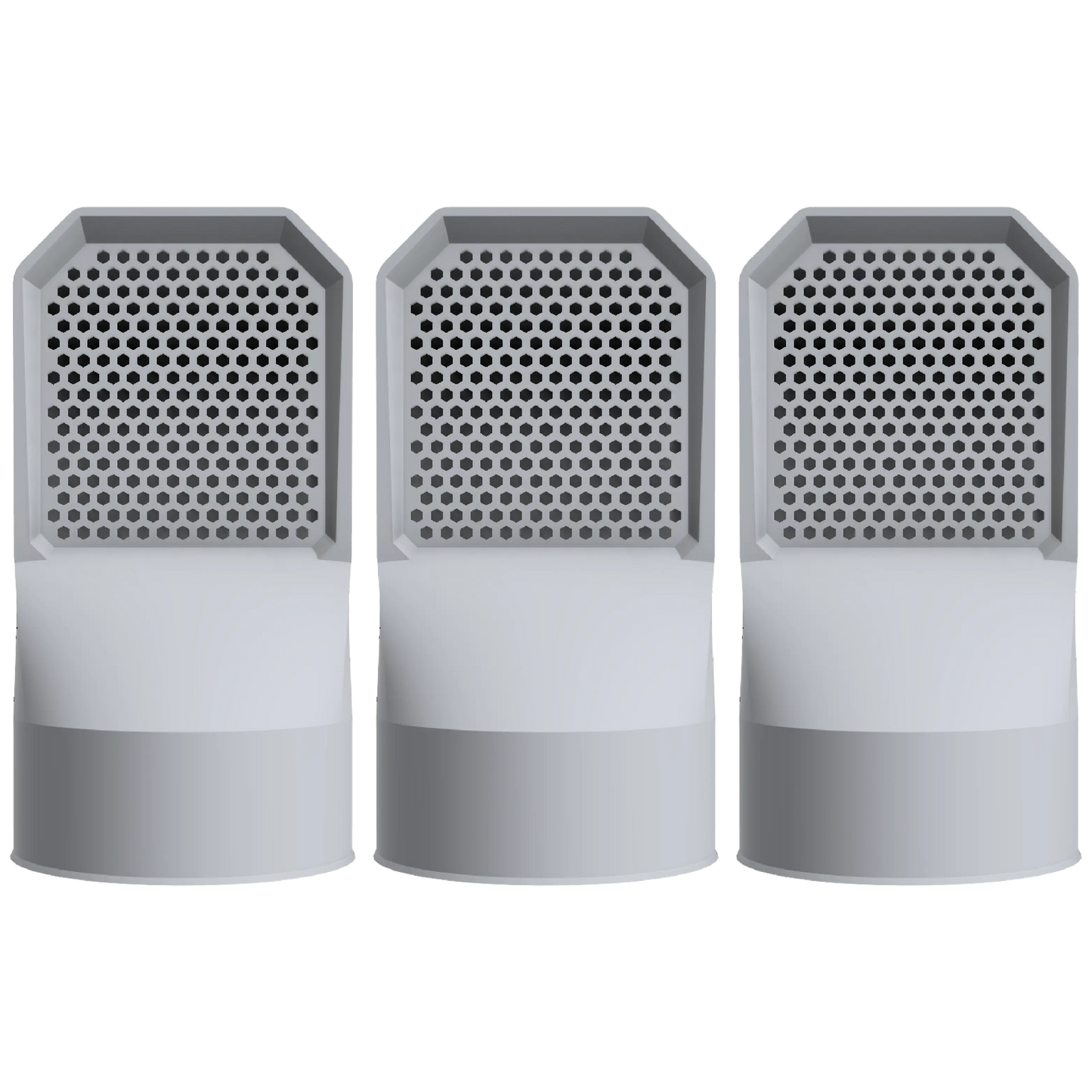 Lot de 3 grilles d'aération grises pour vide sanitaire Ø 100 mm