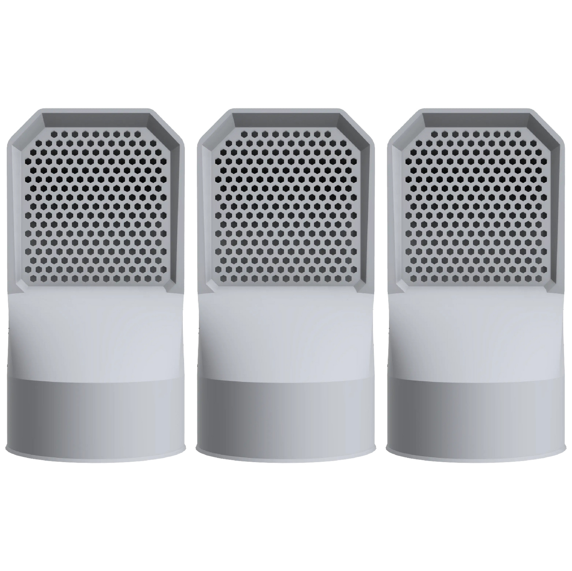 Lot de 3 grilles d'aération grises pour vide sanitaire Ø 100 mm