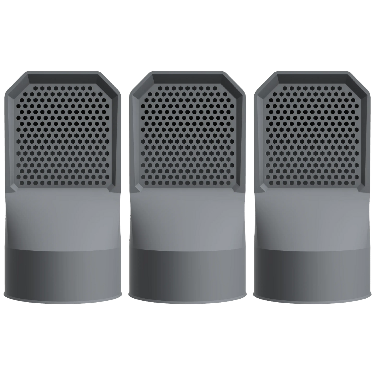 Lot de 3 grilles d'aération gris anthracite pour vide sanitaire Ø 100 mm