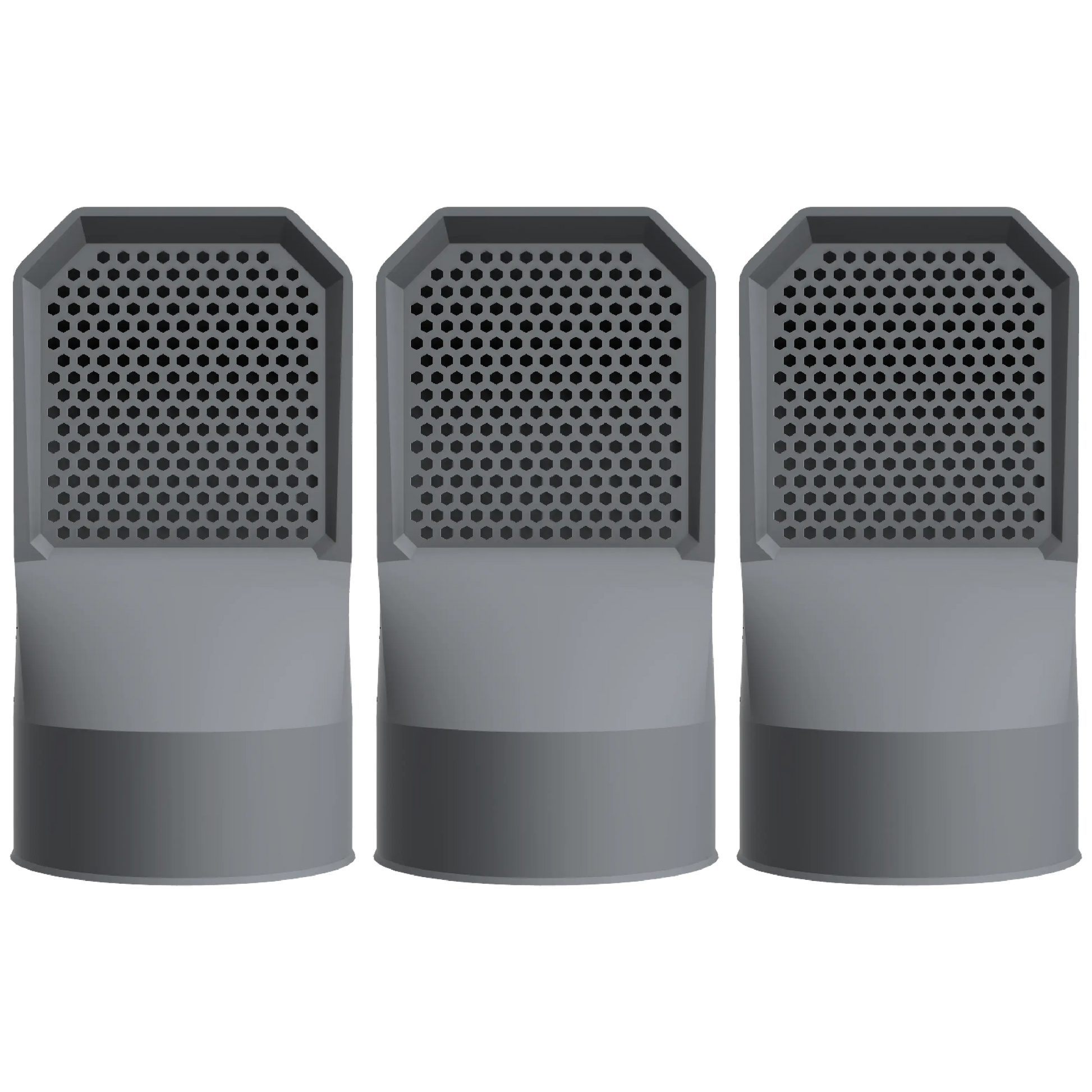Lot de 3 grilles d'aération gris anthracite pour vide sanitaire Ø 100 mm