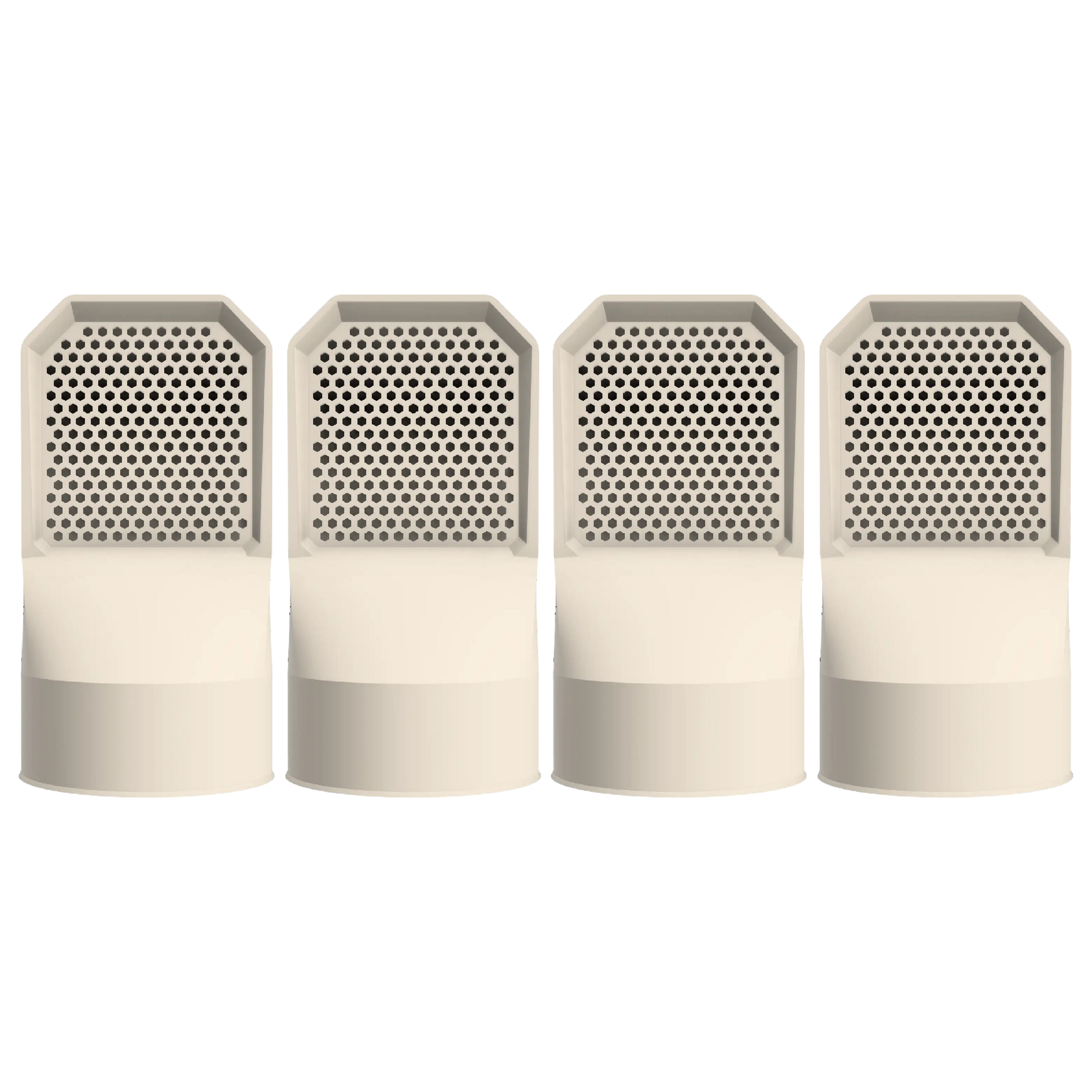 Lot de 4 grilles d'aération beiges pour vide sanitaire Ø 100 mm
