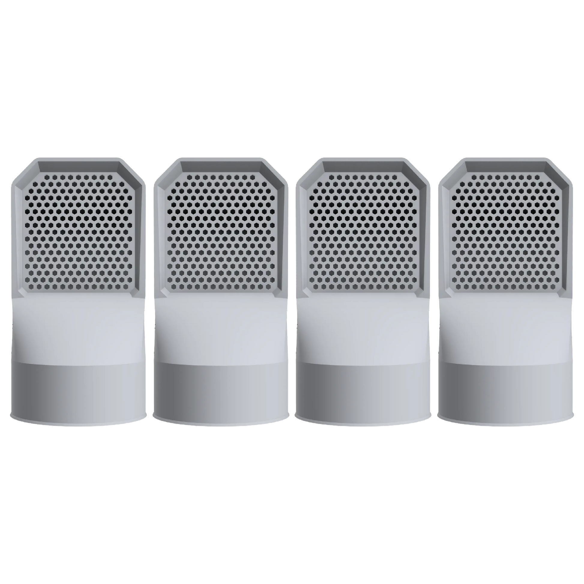 Lot de 4 grilles d'aération grises pour vide sanitaire Ø 100 mm