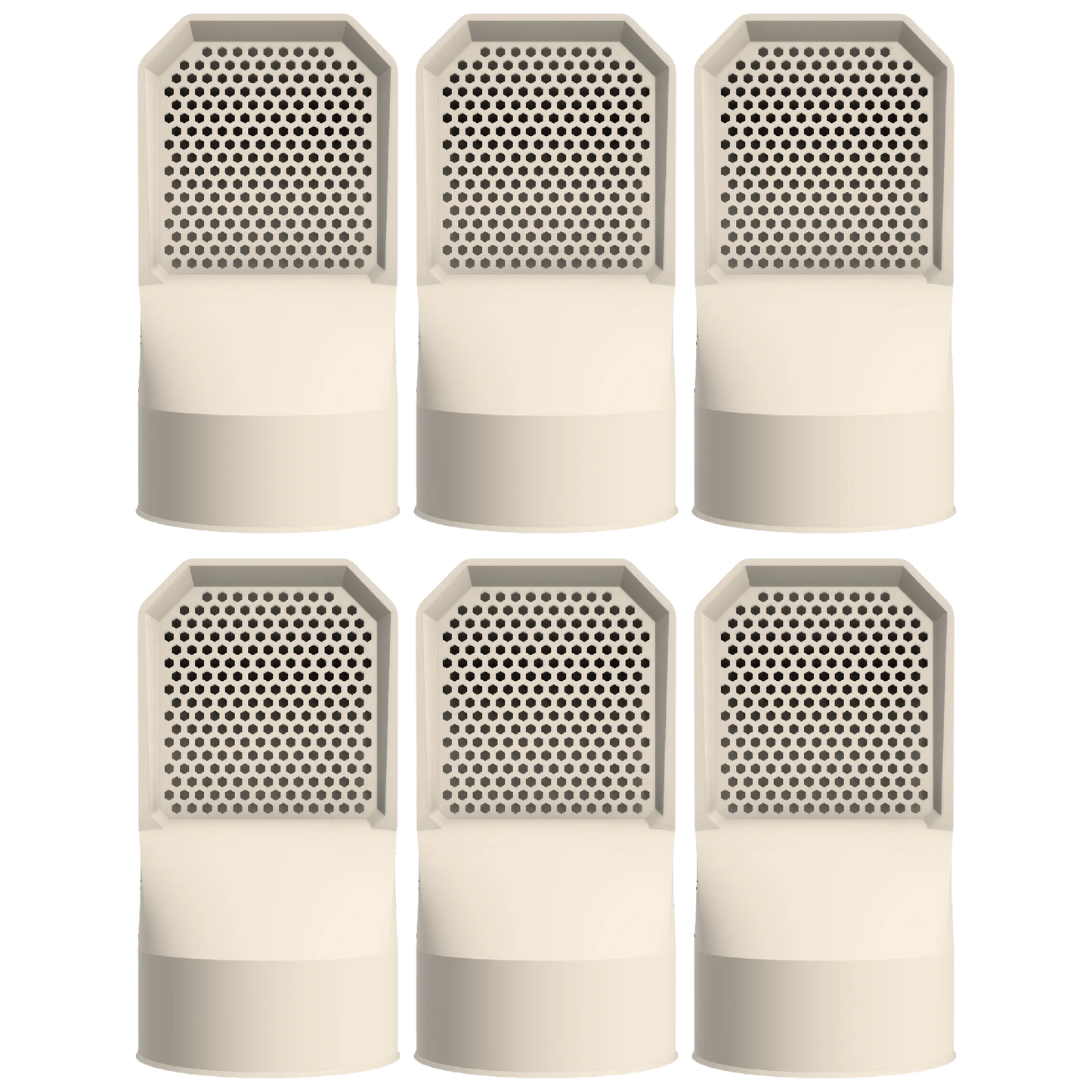 Lot de 6 grilles d'aération beiges pour vide sanitaire Ø 100 mm
