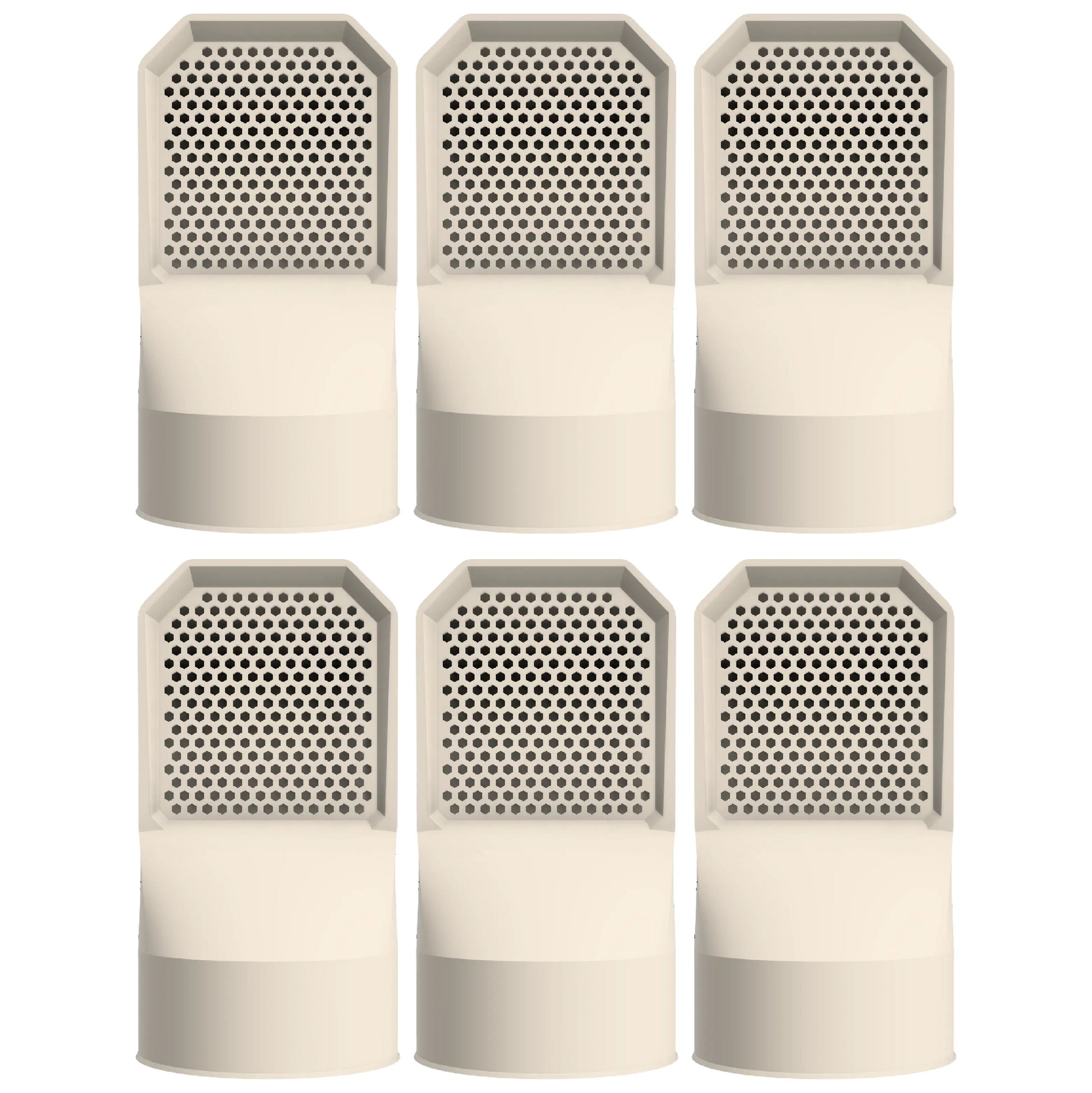 Lot de 6 grilles d'aération beiges pour vide sanitaire Ø 100 mm