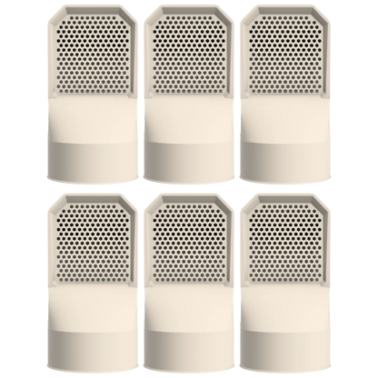 Lot de 6 grilles d'aération beiges pour vide sanitaire Ø 100 mm