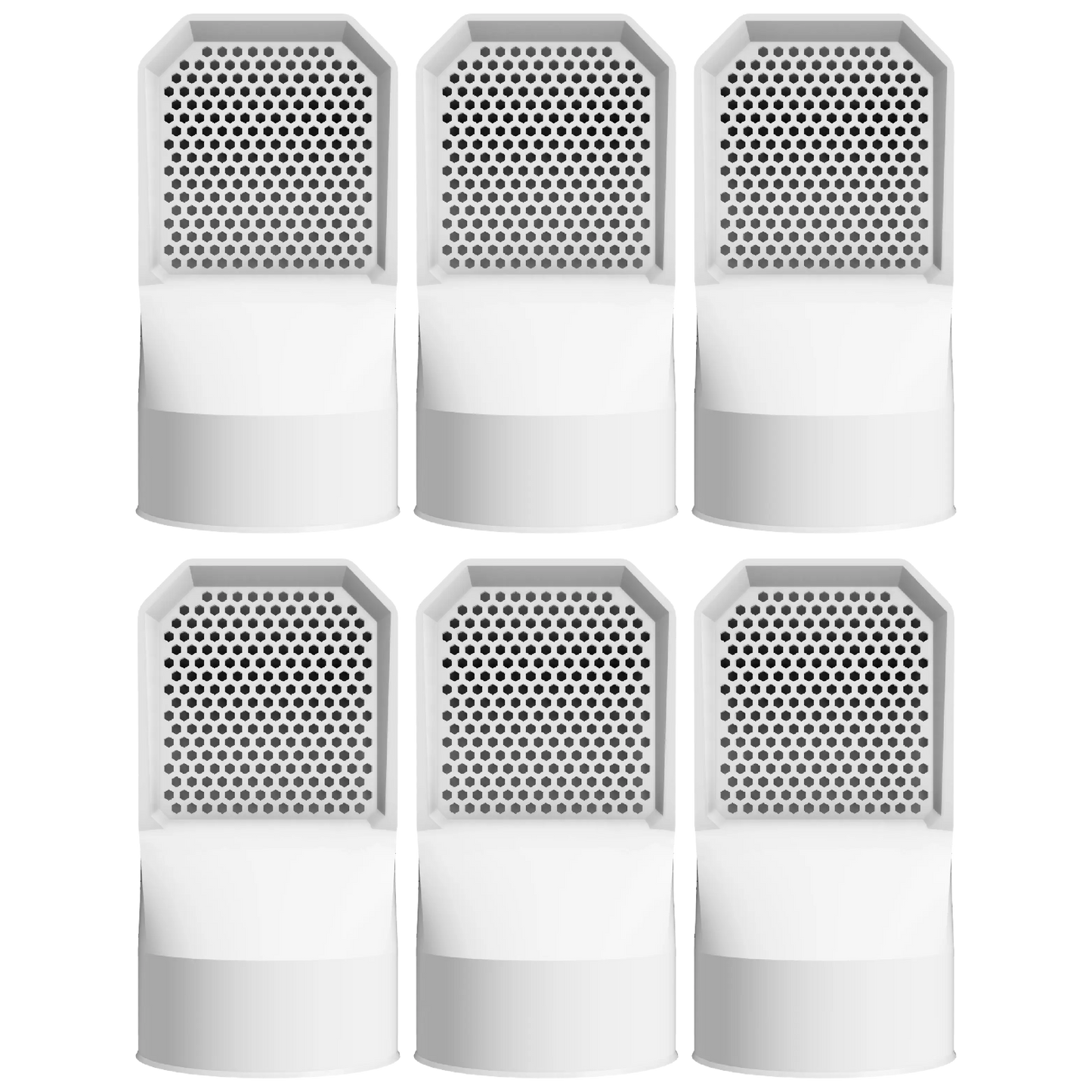 Lot de 6 grilles d'aération blanches pour vide sanitaire Ø 100 mm