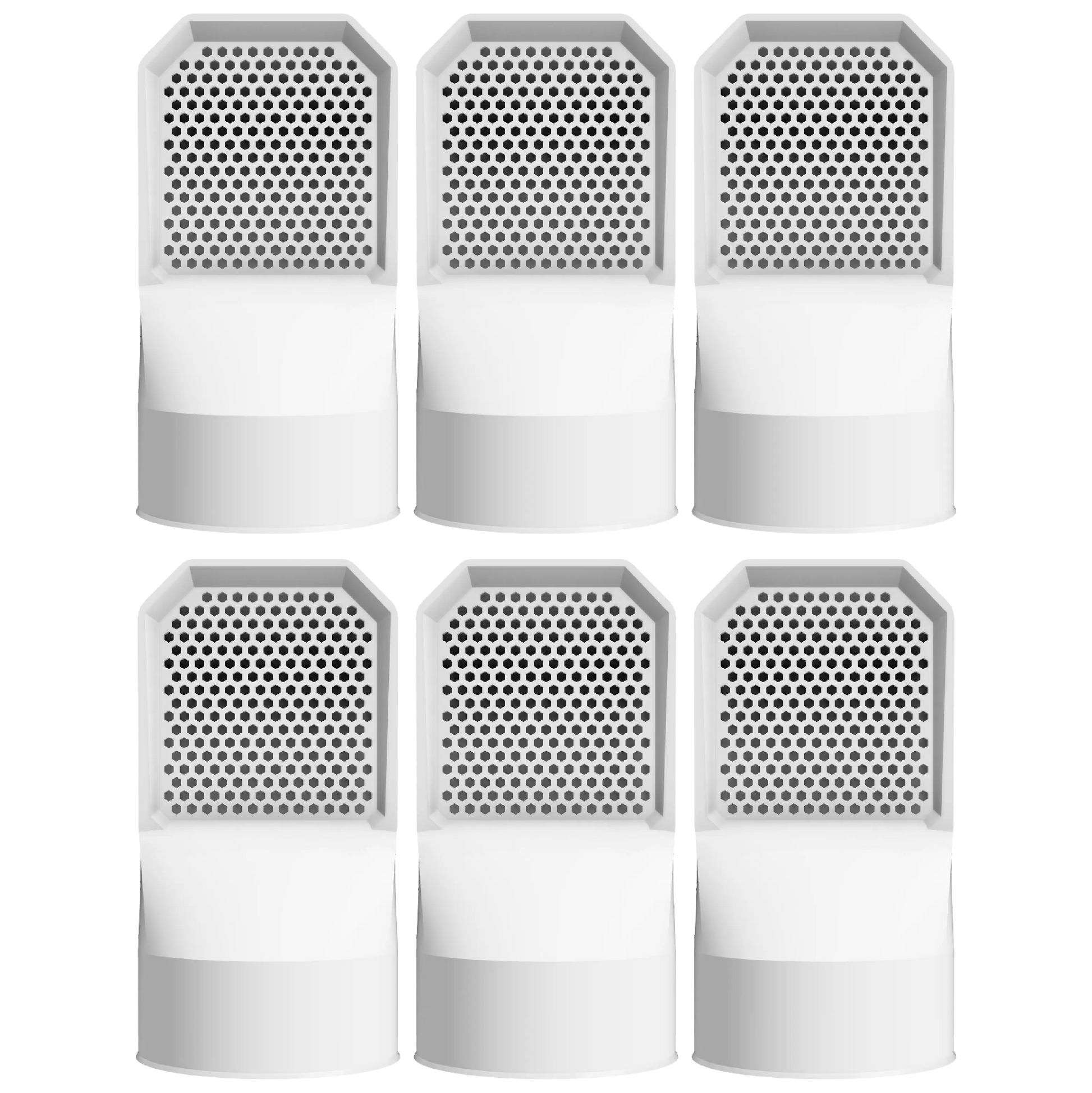 Lot de 6 grilles d'aération blanches pour vide sanitaire Ø 100 mm
