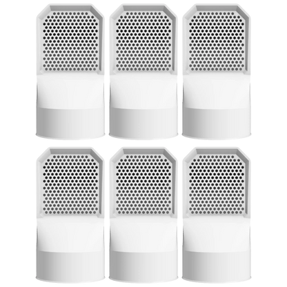 Lot de 6 grilles d'aération blanches pour vide sanitaire Ø 100 mm