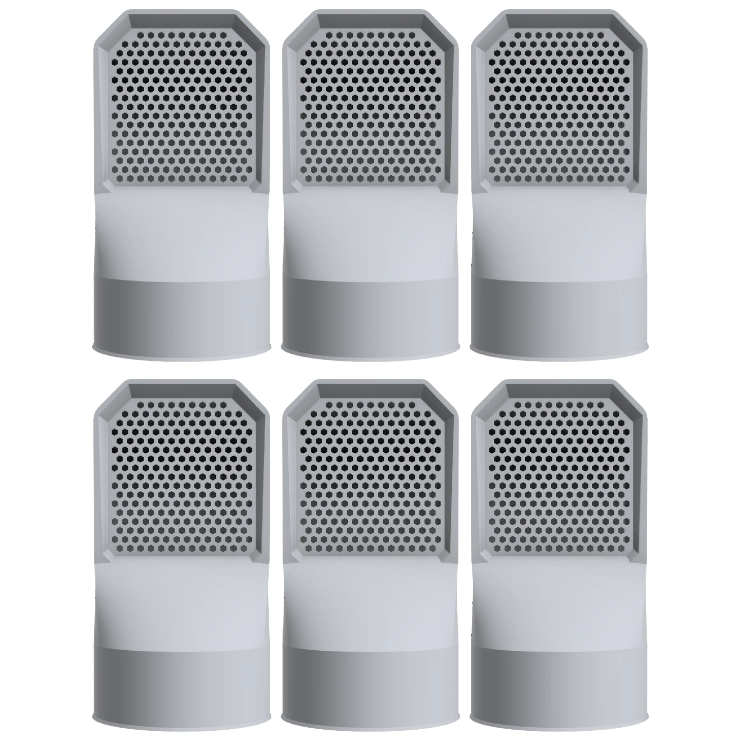 Lot de 6 grilles d'aération grises pour vide sanitaire Ø 100 mm