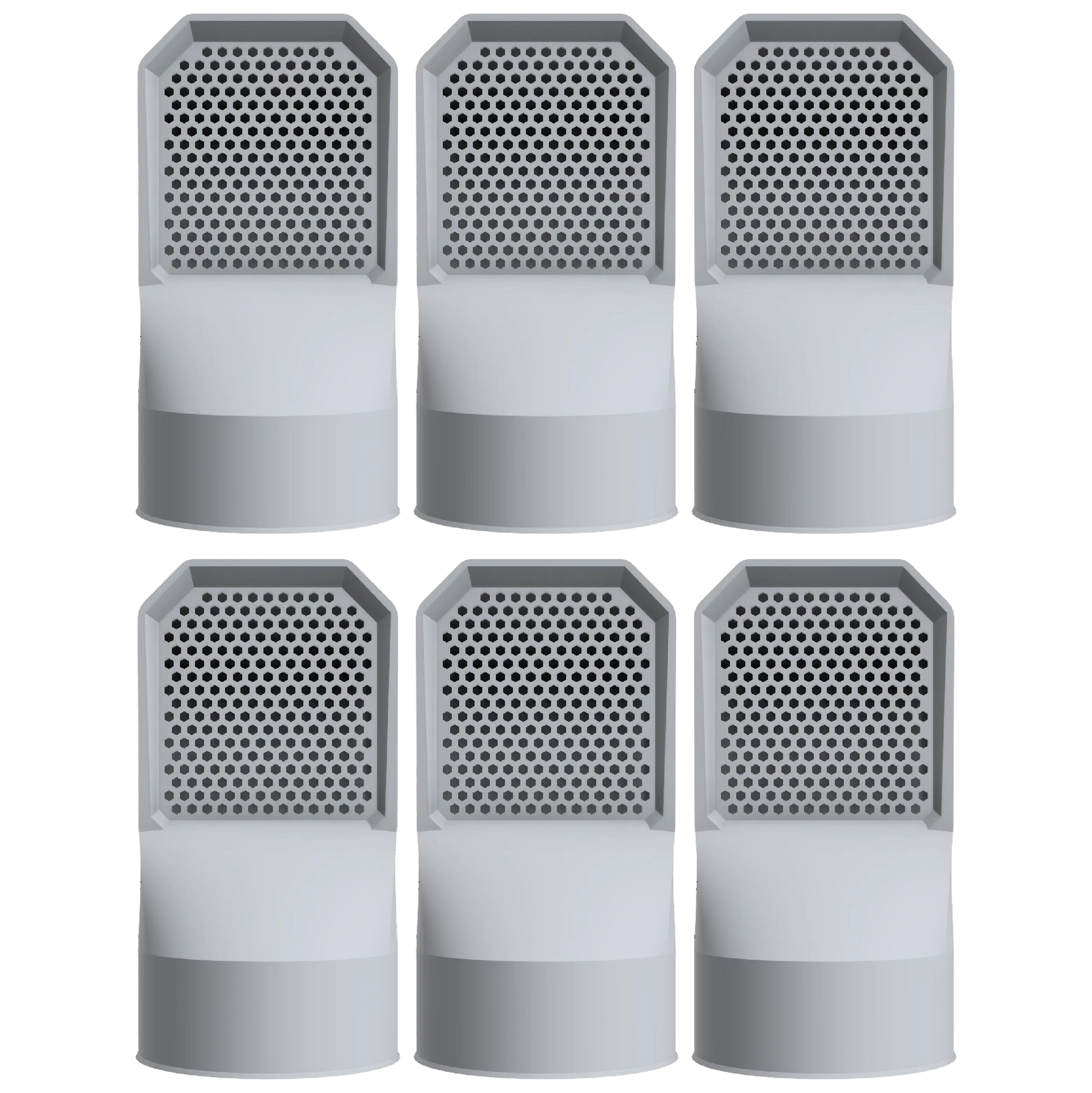 Lot de 6 grilles d'aération grises pour vide sanitaire Ø 100 mm