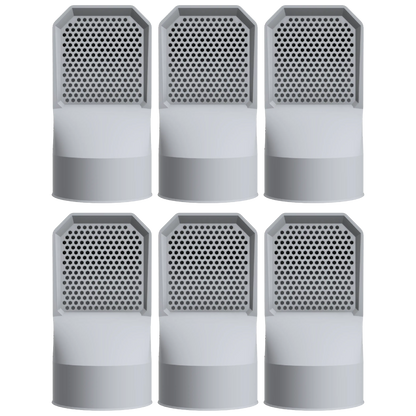 Lot de 6 grilles d'aération grises pour vide sanitaire Ø 100 mm