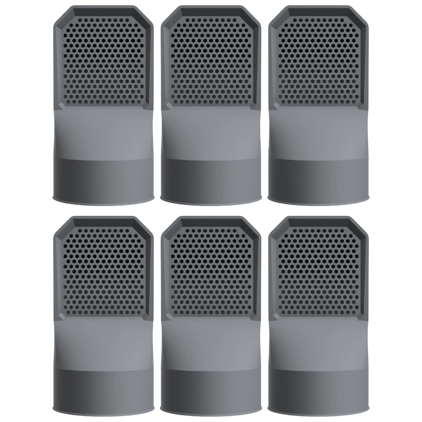 Lot de 6 grilles d'aération gris anthracite pour vide sanitaire Ø 100 mm