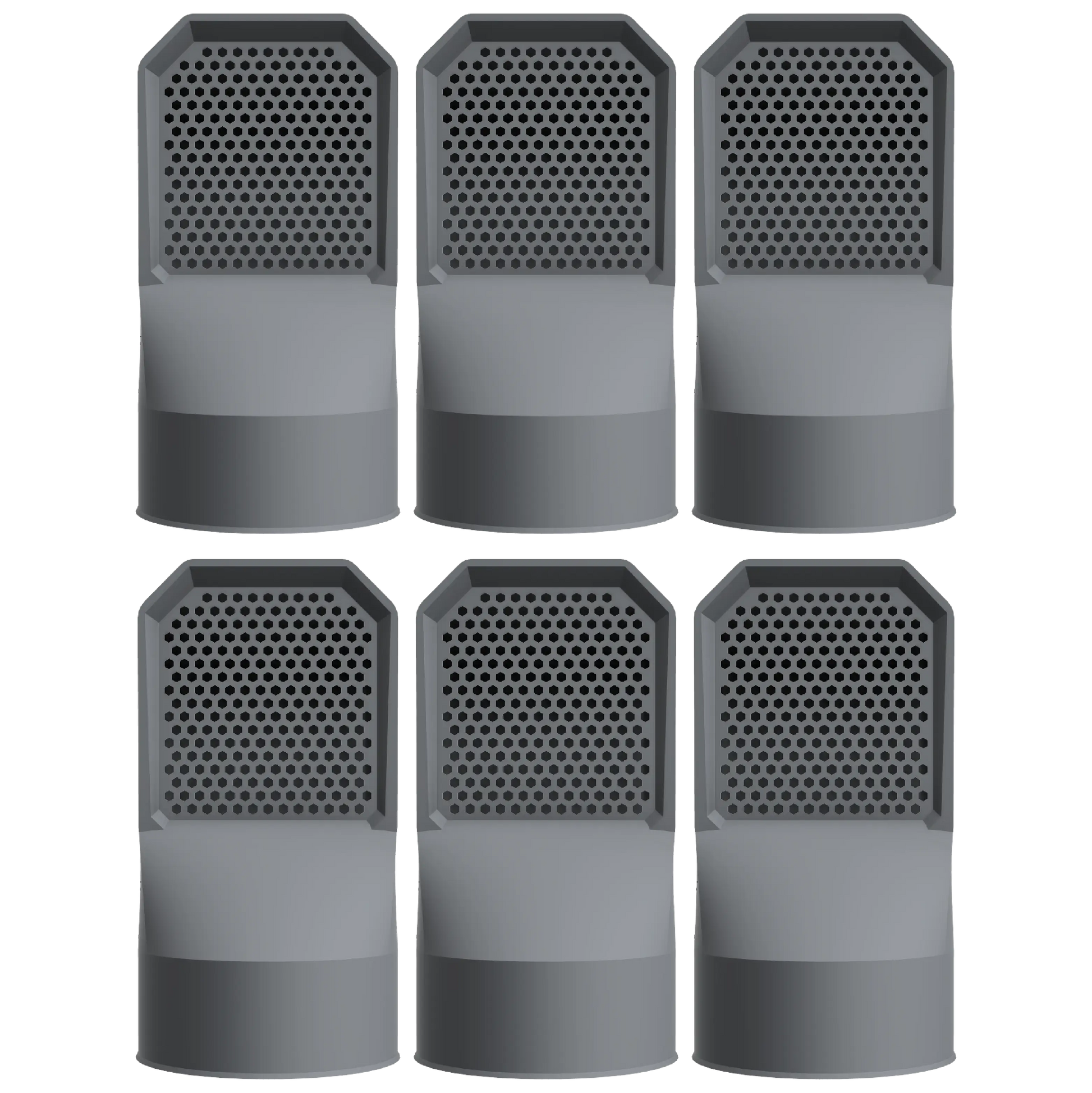 Lot de 6 grilles d'aération gris anthracite pour vide sanitaire Ø 100 mm