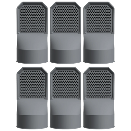 Lot de 6 grilles d'aération gris anthracite pour vide sanitaire Ø 100 mm