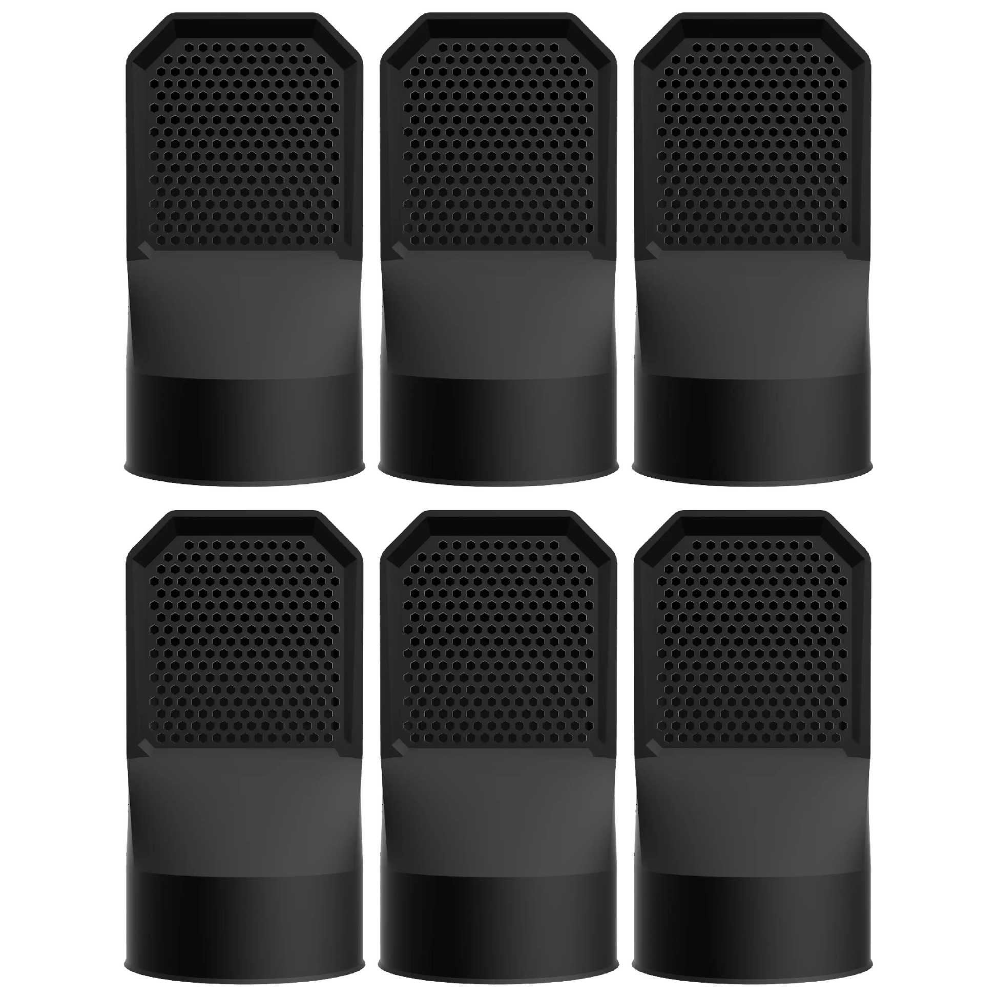 Lot de 6 grilles d'aération noires pour vide sanitaire Ø 100 mm