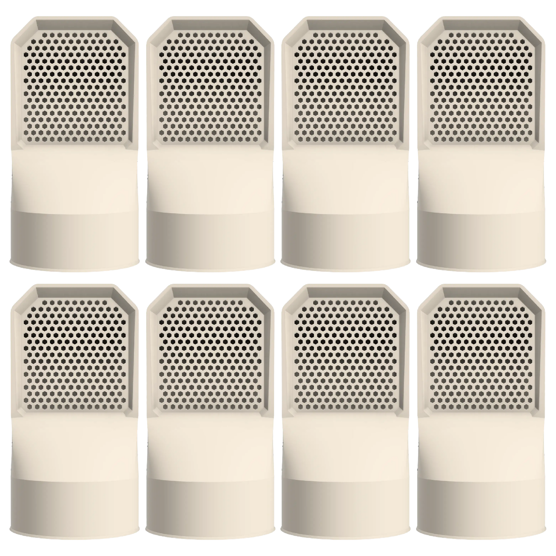 Lot de 8 grilles d'aération beiges pour vide sanitaire Ø 100 mm