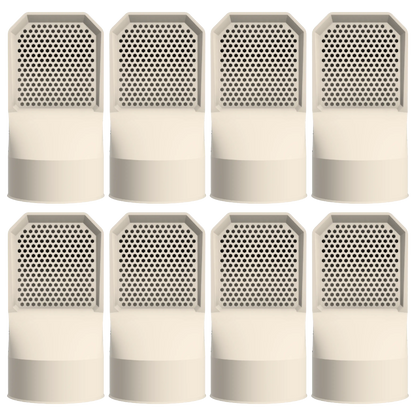 Lot de 8 grilles d'aération beiges pour vide sanitaire Ø 100 mm
