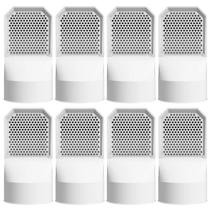 Lot de 8 grilles d'aération blanches pour vide sanitaire Ø 100 mm