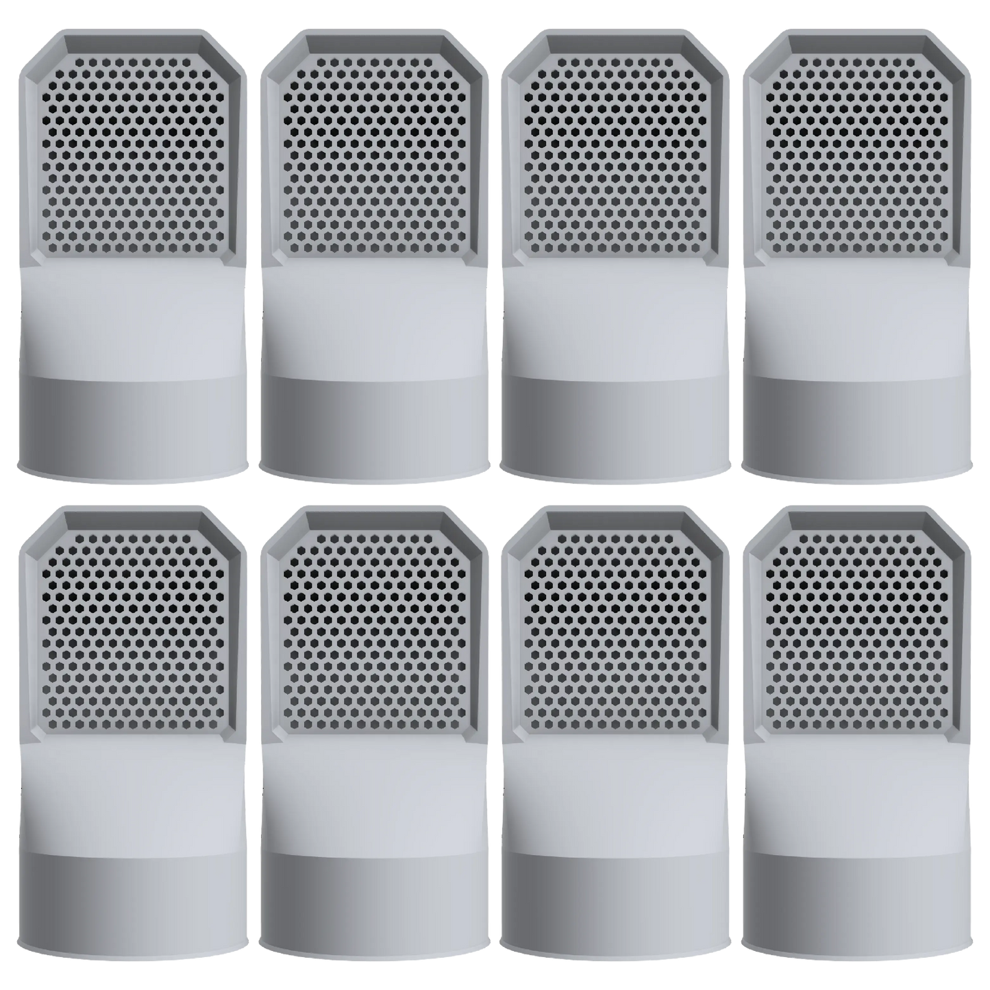 Lot de 8 grilles d'aération grises pour vide sanitaire Ø 100 mm