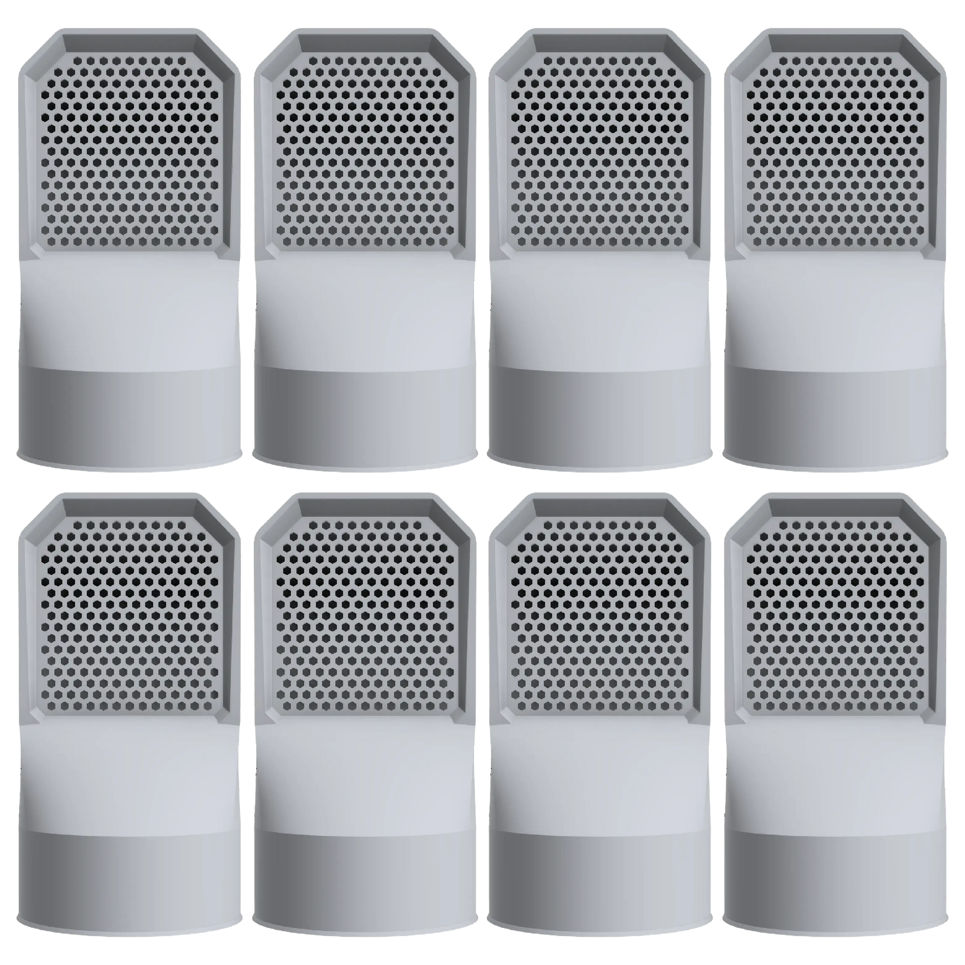 Lot de 8 grilles d'aération grises pour vide sanitaire Ø 100 mm