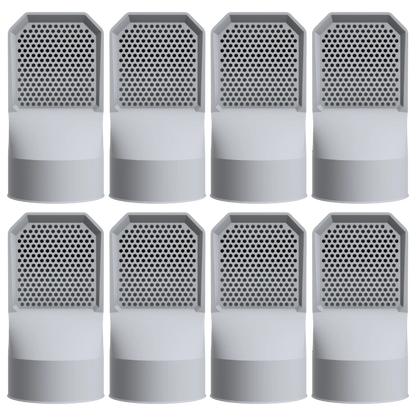 Lot de 8 grilles d'aération grises pour vide sanitaire Ø 100 mm