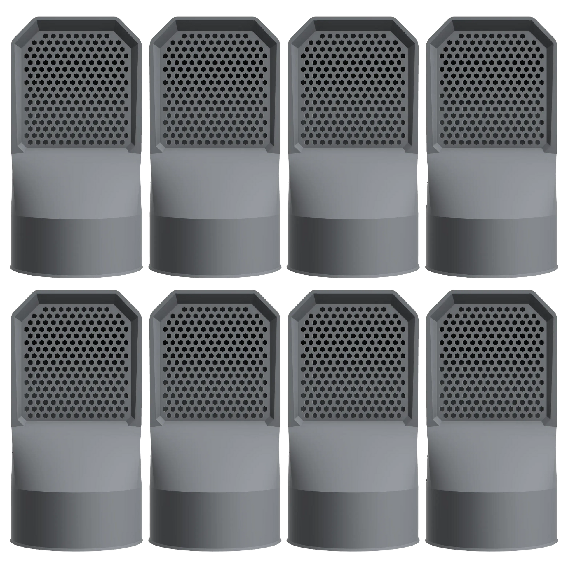 Lot de 8 grilles d'aération gris anthracite pour vide sanitaire Ø 100 mm