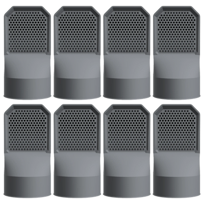 Lot de 8 grilles d'aération gris anthracite pour vide sanitaire Ø 100 mm