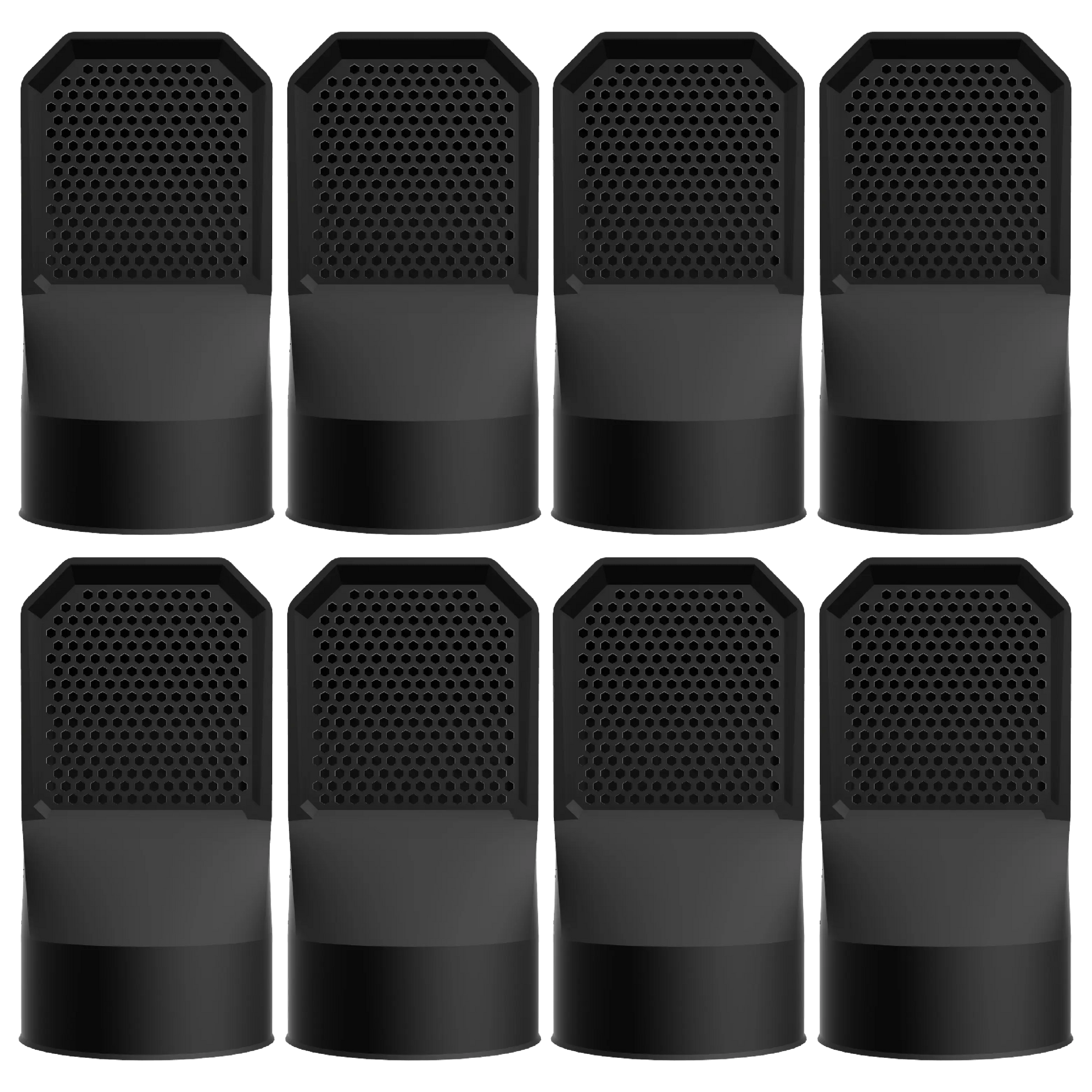 Lot de 8 grilles d'aération noires pour vide sanitaire Ø 100 mm